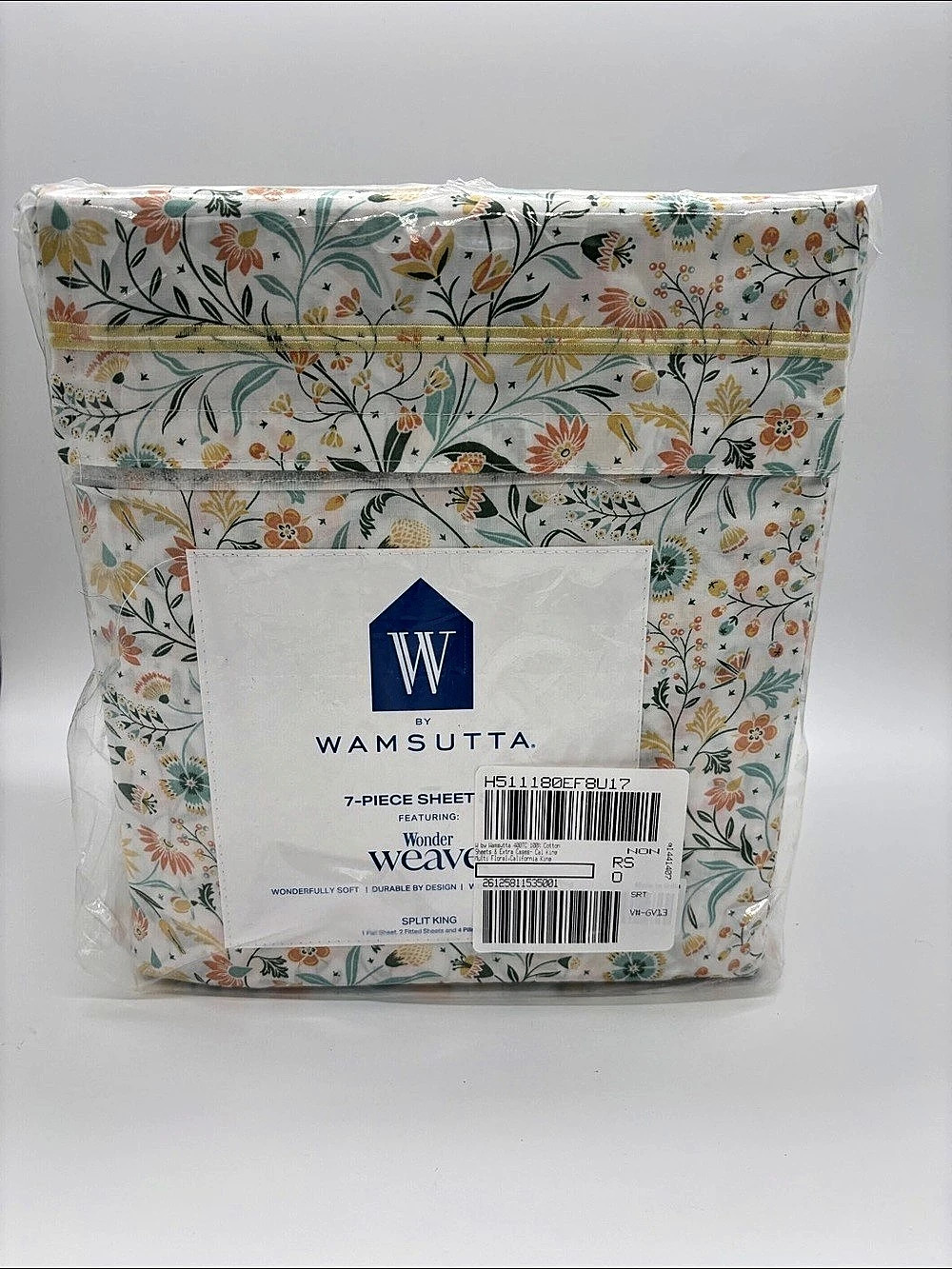 Wamsutta W by Wamsutta Wonder Weave 400TC 7-Piece Split King Sheet Set Wonder